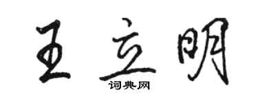 駱恆光王立明行書個性簽名怎么寫