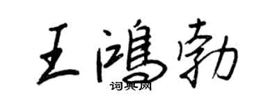 王正良王鴻勃行書個性簽名怎么寫