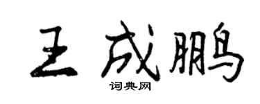 曾慶福王成鵬行書個性簽名怎么寫