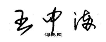 朱錫榮王中滿草書個性簽名怎么寫