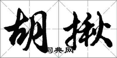 胡問遂胡揪行書怎么寫