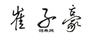 駱恆光崔子豪行書個性簽名怎么寫