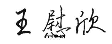 駱恆光王慰欣行書個性簽名怎么寫