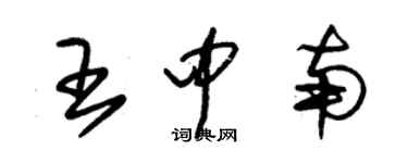 朱錫榮王中南草書個性簽名怎么寫