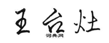 駱恆光王台灶行書個性簽名怎么寫