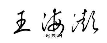 梁錦英王海澎草書個性簽名怎么寫