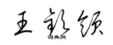 梁錦英王欽領草書個性簽名怎么寫