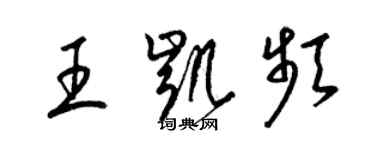 梁錦英王凱頻草書個性簽名怎么寫