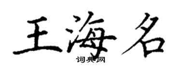丁謙王海名楷書個性簽名怎么寫