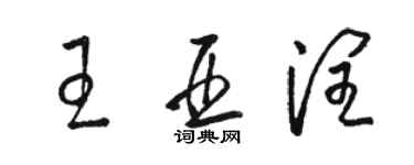 駱恆光王亞潤草書個性簽名怎么寫