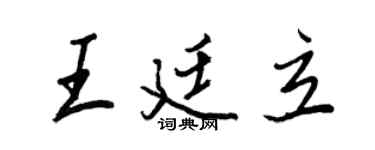 王正良王廷立行書個性簽名怎么寫