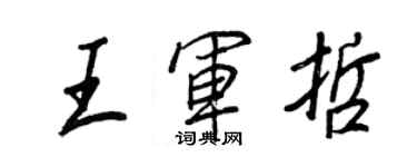 王正良王軍哲行書個性簽名怎么寫