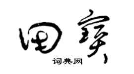 曾慶福田寶草書個性簽名怎么寫