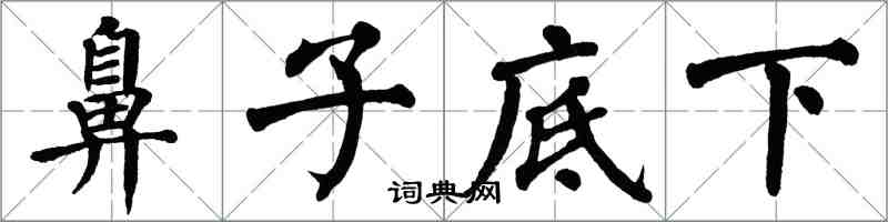 翁闓運鼻子底下楷書怎么寫