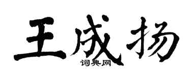 翁闓運王成揚楷書個性簽名怎么寫