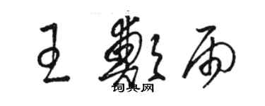 駱恆光王鄭雨草書個性簽名怎么寫