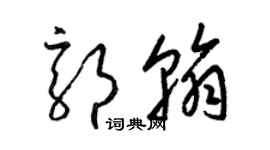 梁錦英郭翰草書個性簽名怎么寫