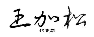 曾慶福王加松草書個性簽名怎么寫