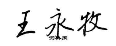 王正良王永牧行書個性簽名怎么寫