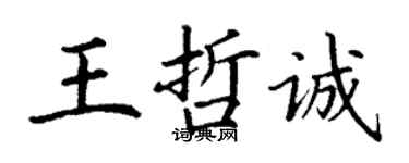 丁謙王哲誠楷書個性簽名怎么寫