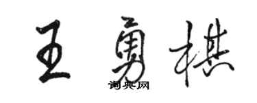 駱恆光王勇棋行書個性簽名怎么寫