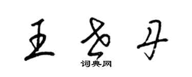 梁錦英王世丹草書個性簽名怎么寫