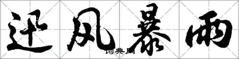 胡問遂迅風暴雨行書怎么寫