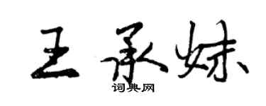 曾慶福王承妹行書個性簽名怎么寫