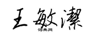 王正良王敏潔行書個性簽名怎么寫