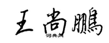 王正良王尚鵬行書個性簽名怎么寫