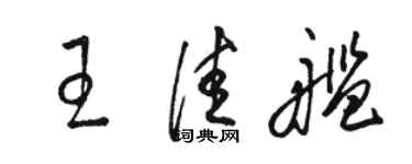 駱恆光王佳艦草書個性簽名怎么寫