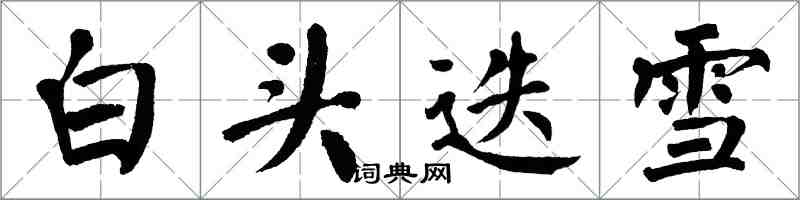 翁闓運白頭迭雪楷書怎么寫