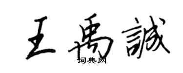 王正良王禹誠行書個性簽名怎么寫