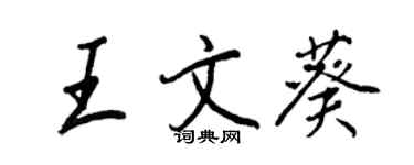 王正良王文葵行書個性簽名怎么寫