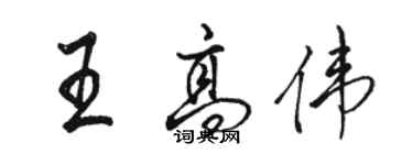 駱恆光王高偉行書個性簽名怎么寫