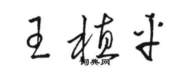 駱恆光王植平草書個性簽名怎么寫