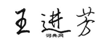 駱恆光王進芳行書個性簽名怎么寫