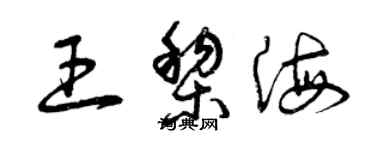 曾慶福王黎海草書個性簽名怎么寫