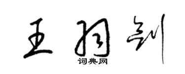 梁錦英王羽劍草書個性簽名怎么寫