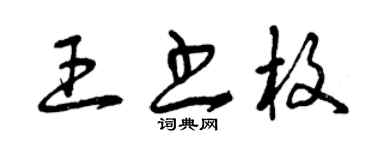曾慶福王書枚草書個性簽名怎么寫