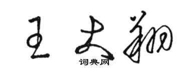 駱恆光王大翔草書個性簽名怎么寫