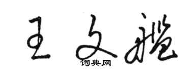 駱恆光王文艦草書個性簽名怎么寫