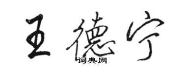 駱恆光王德寧行書個性簽名怎么寫