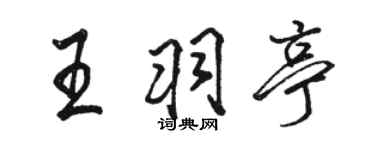 駱恆光王羽亭行書個性簽名怎么寫