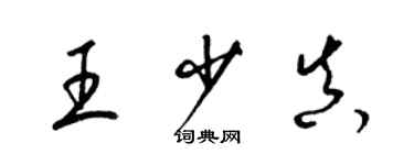 梁錦英王少真草書個性簽名怎么寫