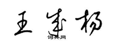 梁錦英王成楊草書個性簽名怎么寫