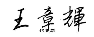 王正良王章輝行書個性簽名怎么寫