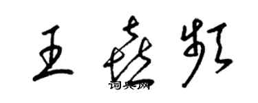 梁錦英王喜頻草書個性簽名怎么寫