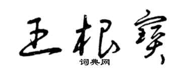 曾慶福王根寶草書個性簽名怎么寫