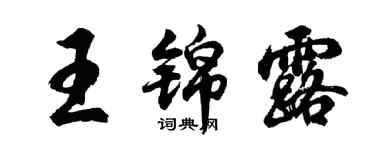 胡問遂王錦露行書個性簽名怎么寫